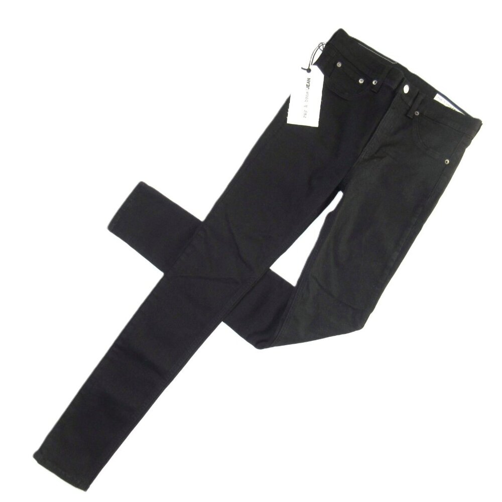 NWT rag & bone /JEAN High Rise Skinny in Black Stretch Denim Jeans 29